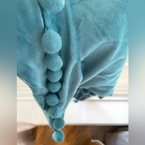 Velvet throw pillow covers with Pom Pom’s